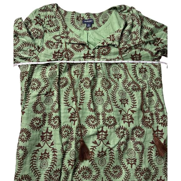 QVC Studio Park Regular Printed Dress w/ Removable Belt Green NWOT Size M - Picture 6 of 6